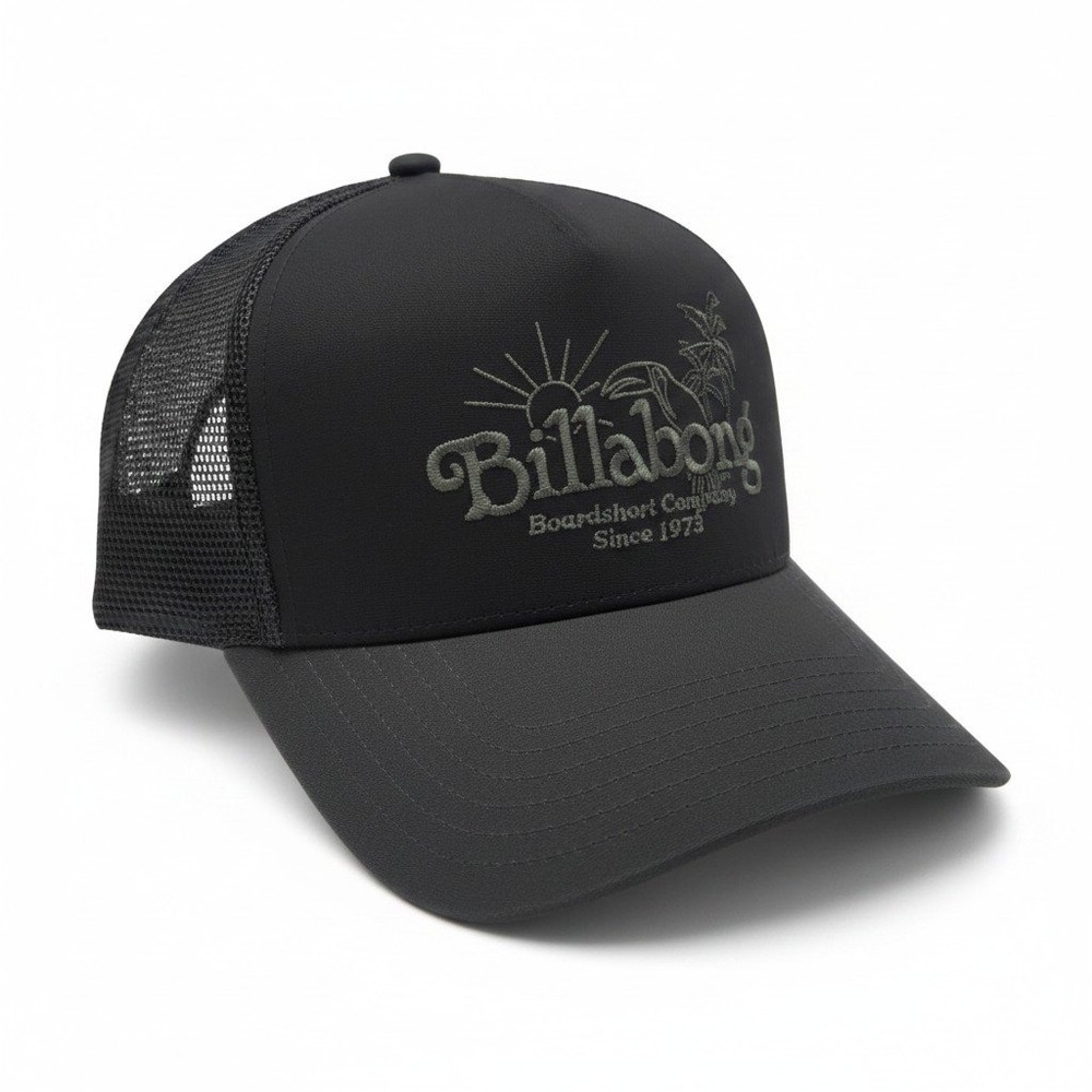 Billabong‎ Mens Mission Trucker Hat Black Mesh Snapback Cap BL001502M NEW